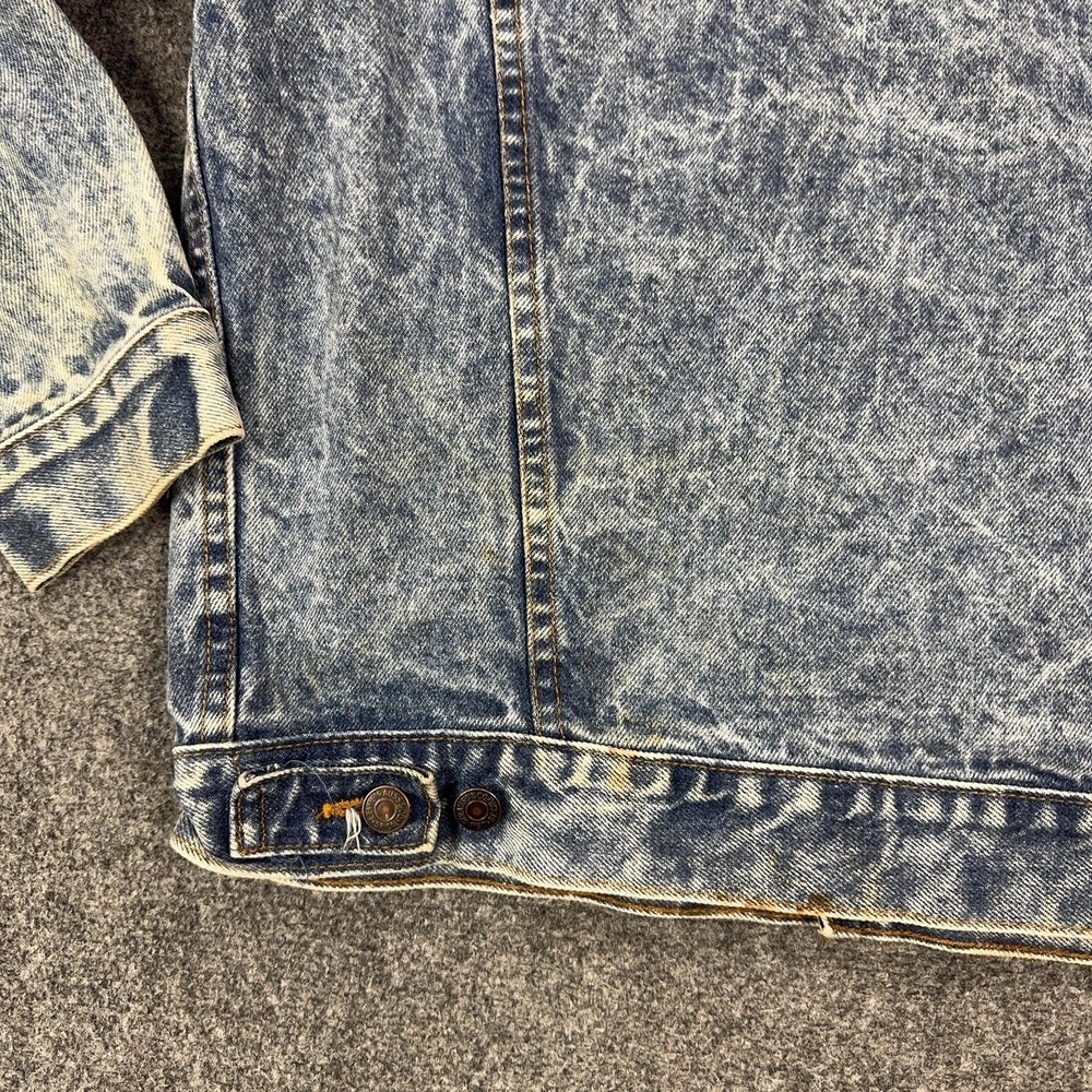Vintage Levis Denim Bomber Jacket Mens‎ Medium Blue Acid Wash USA 70507 0219 - Picture 13 of 13